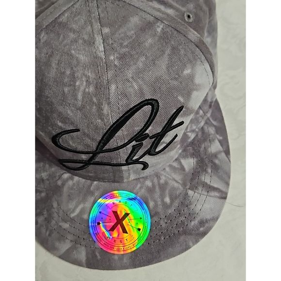East X West 3D LIT Snapback Flatbill Urban Adjustable Hat Cap GRAY WHITE Splash - Picture 3 of 7